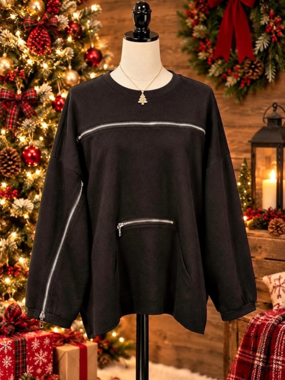 TOV 3034PULLOVER Black Long Sleeve Pullover